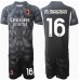 AC Milan Mike Maignan #16 Keeper Hjemmedraktsett Barn 2024-25 Kortermet (+ Korte bukser)